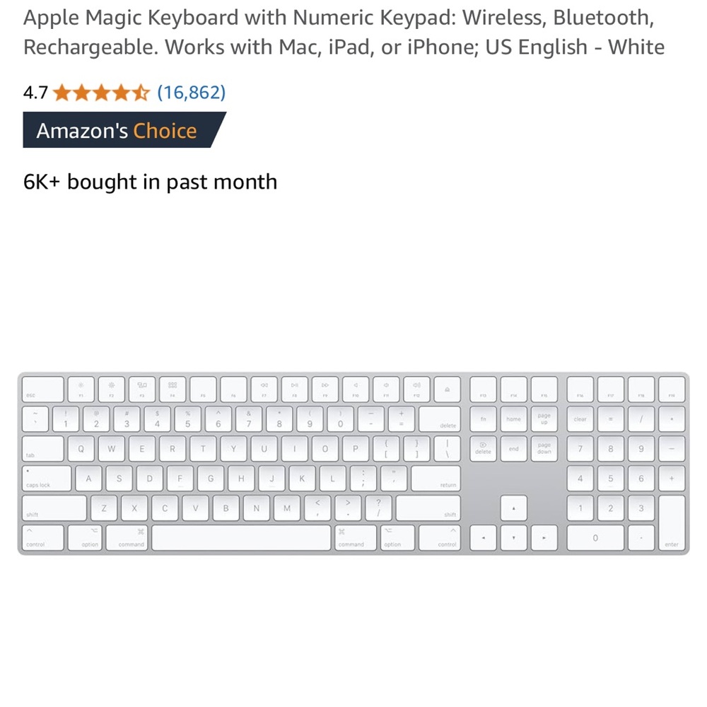 • Apple Magic Keyboard w/ Numeric Keypad •